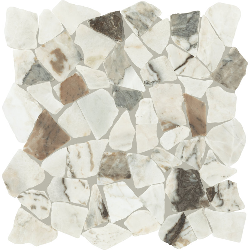 Gamma Natural Stone Pebble Wall and Floor Mosaic Tile (Set of 10), Illusive
