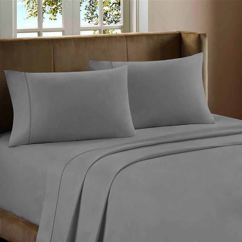 Kal 100% Cotton Sheet Set, California king, Light Gray