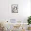 "Modern Bunny in Chair", art mural encadré sur toile flottante, design par Petal Prints Design-72788509-72788450