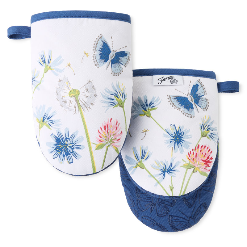 Ensemble de 2 mini-gants de cuisine FIESTA Breezy, bleu crépuscule, 5,5 po x 8 po