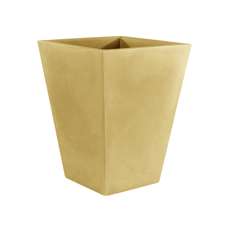 Cono Cuadrado - High Square Resin Cone Pot Planter - Basic, Black, 39.25" H x 21.75" W x 21.75" D
