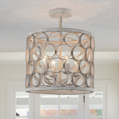 4-Light Dimmable Semi-Flush Mount Light