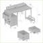 Bureau d'ordinateur 47 po avec prise de courant, 2 supports pour écran, 2 tiroirs, blanc | Bois aggloméré + métal