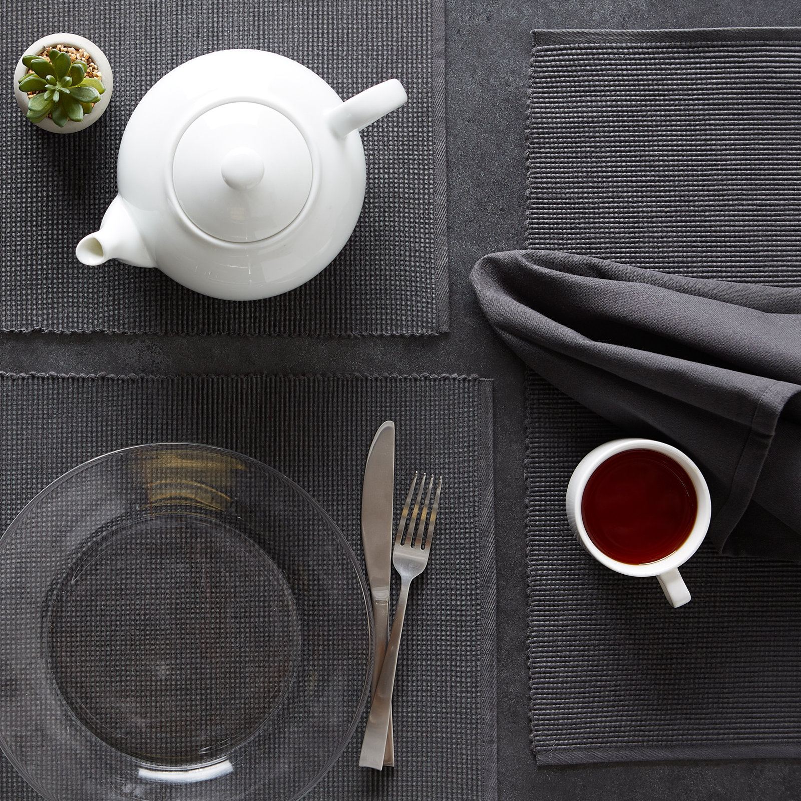 Aban Cotton Placemat, Mineral Gray
