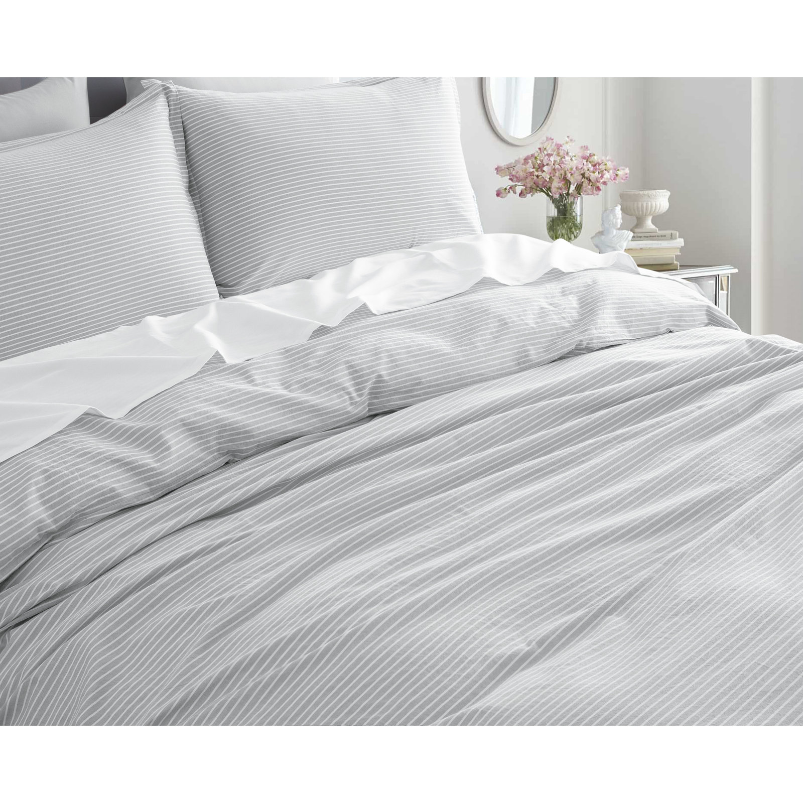 Allyssa Cotton Duvet Cover Set, Queen Duvet Cover + 2 Shams