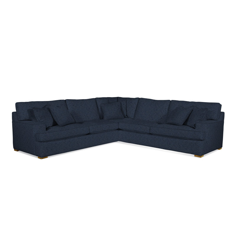 Canapé modulaire rembourré 3 pièces Sadie, Noir, Performance bleu brume ‑ 0855-54
