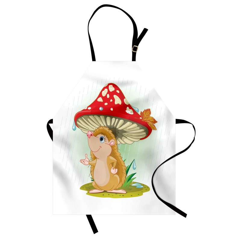 East Urban Home Hedgehog Apron Unisex, Vivid Colored Cartoon, Adult Size, Multicolor