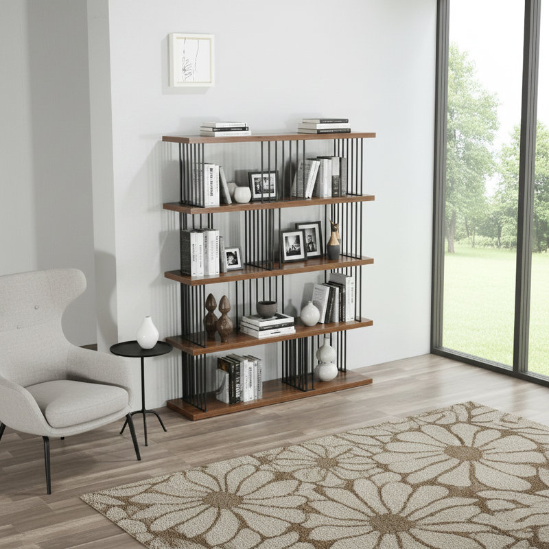 Bibliothèque standard en fer avec bacs Daichi H 43,7 "x l 47,24", (4 tablettes) H 57,87 po x l 47,24 po x P 11,81 po