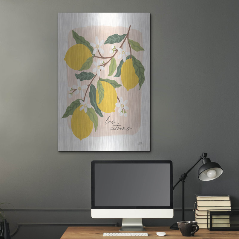 «Marche Aux Fruits 2 V2» par Laura Marshall, art mural en métal, H 36 po x l 24 po