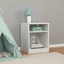Table de chevet blanche de 15,7 po avec tablette, table de chevet ouverte pour la chambre à coucher ou le salon