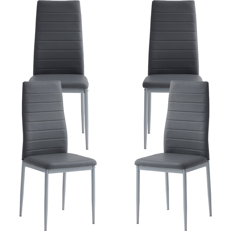 15.6cm H Upholstered Side Chair, Dark Grey