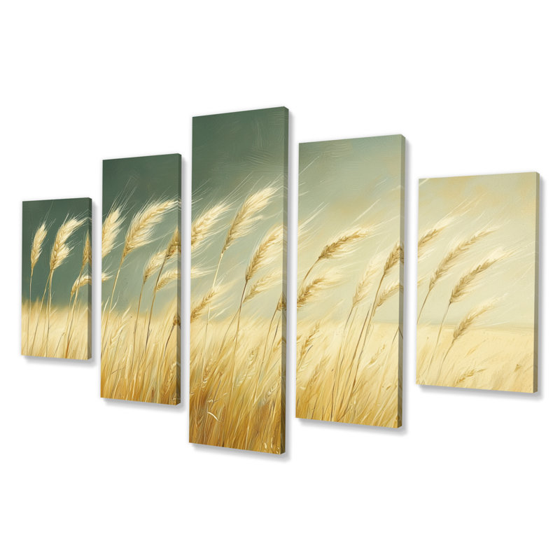 «Green Golden Wheat», ensemble d'art sur toile