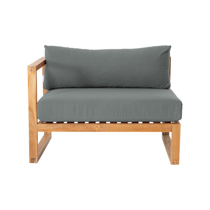 Méridienne d'extérieur en bois de teck Predag, Gris anthracite