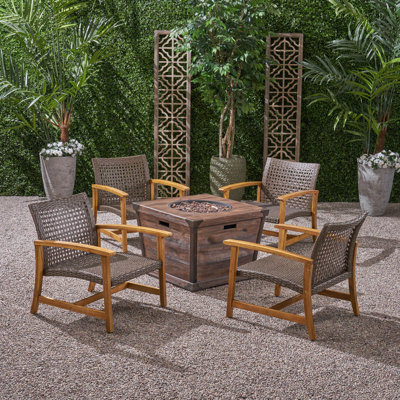 Raynor 5 Piece Rattan Multiple Chairs Seating Group by Millwood Pines