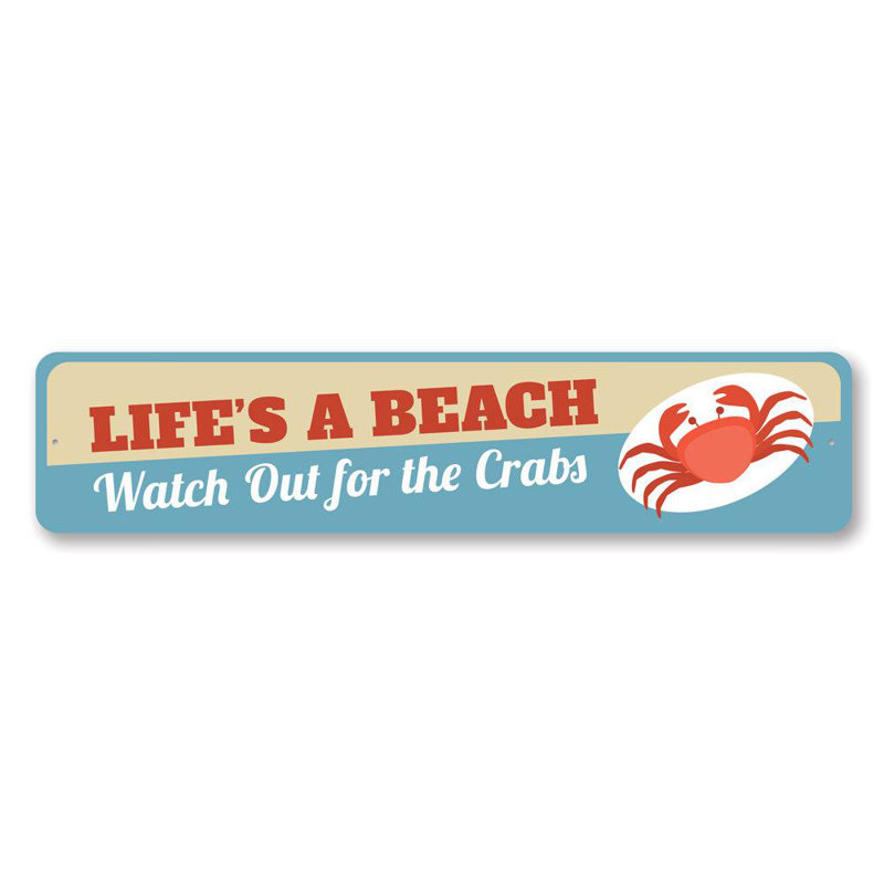 Plaque en aluminium Life's a Beach, H 4 po x l 18 po x P 0,04 po