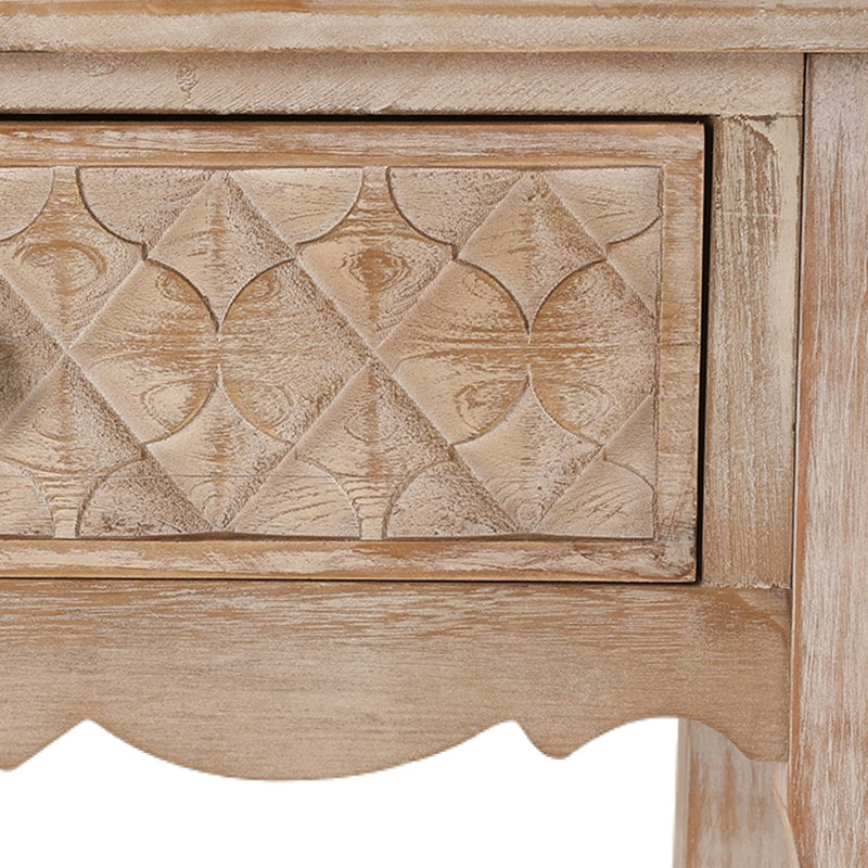 Tramia 42" Console Table With 2 Drawers, Natural Wood
