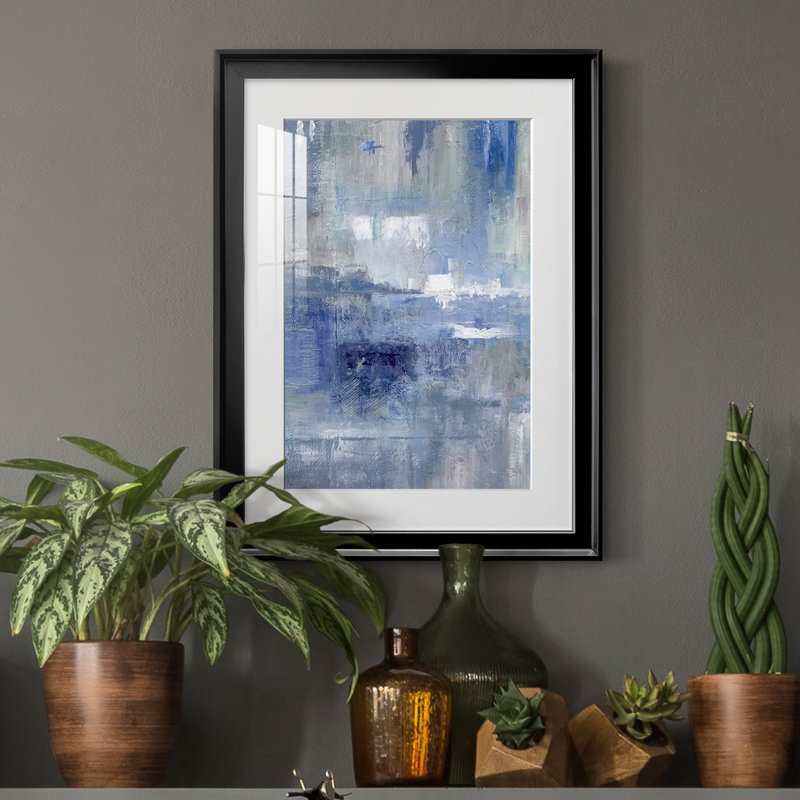 Bay View Indigo - Cadre photo, reproduction d'art sur papier, H 22,5 po x l 30,5 po x P 1,5 po, Noir