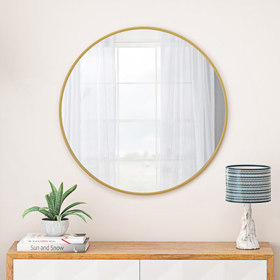 Miroir mural, miroir circulaire avec cadre en métal