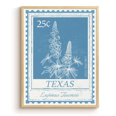Texas Bluebonnet Botanical Metal Framed Wall Art