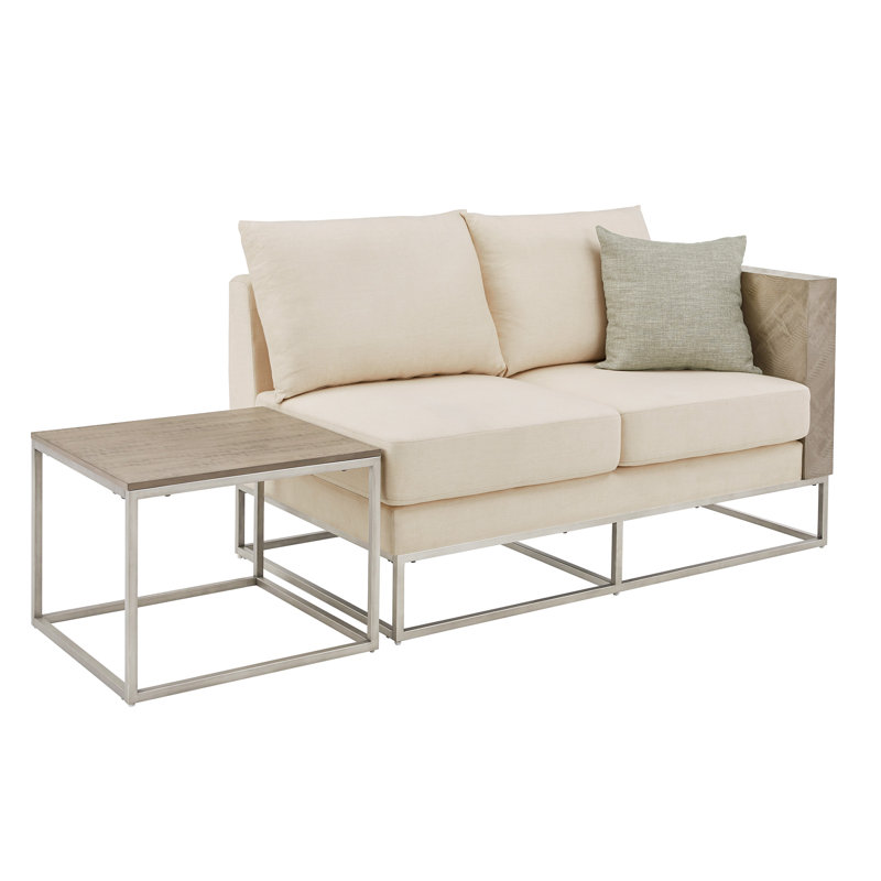 Canapé à accoudoirs carrés rembourrés avec coussin Taisei