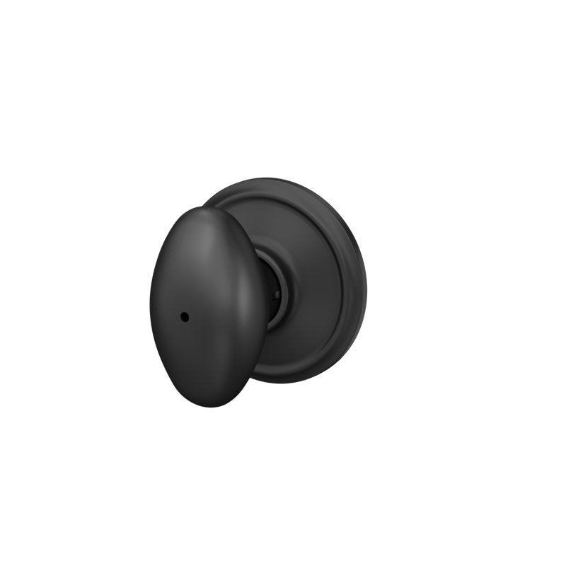 Siena Bed and Bath Lock Knob, Matte Black