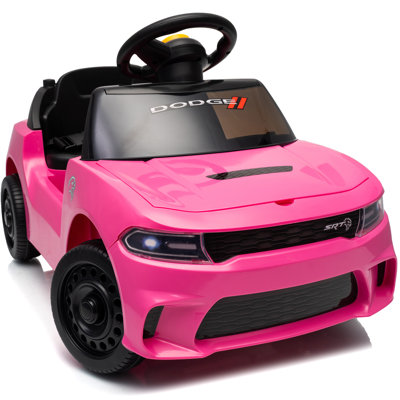 Licensed Dodge 6V Kids Ride-on Push Car, Electric Toy Car for Toddlers 1-3, with Music & Storage - Pink