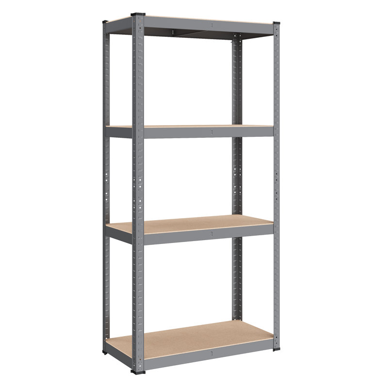 80cm W Metal Height -Adjustable Storage Rack, Grey