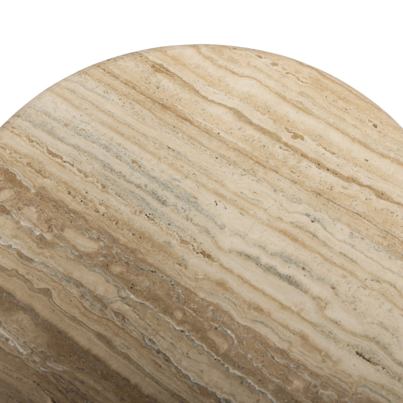 Figueroa End Table, Light Beige Travertine