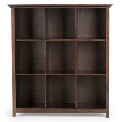 Acadian 44"W Solid Wood 9 Cube Storage Bookcase with Fixed Shelves
