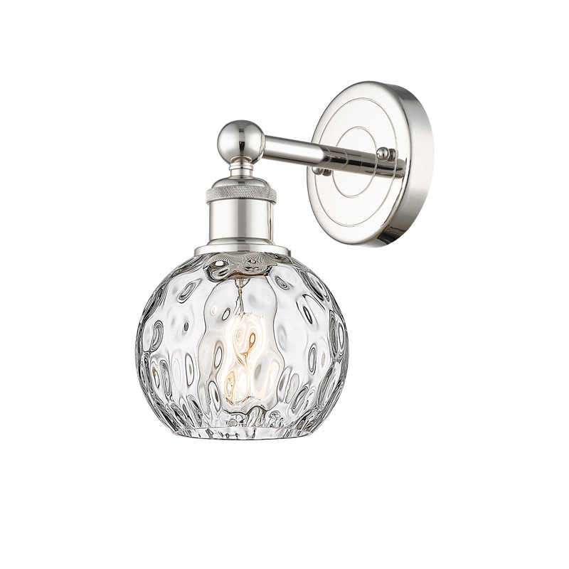 Millington Steel Armed Sconce, Polished Nickel