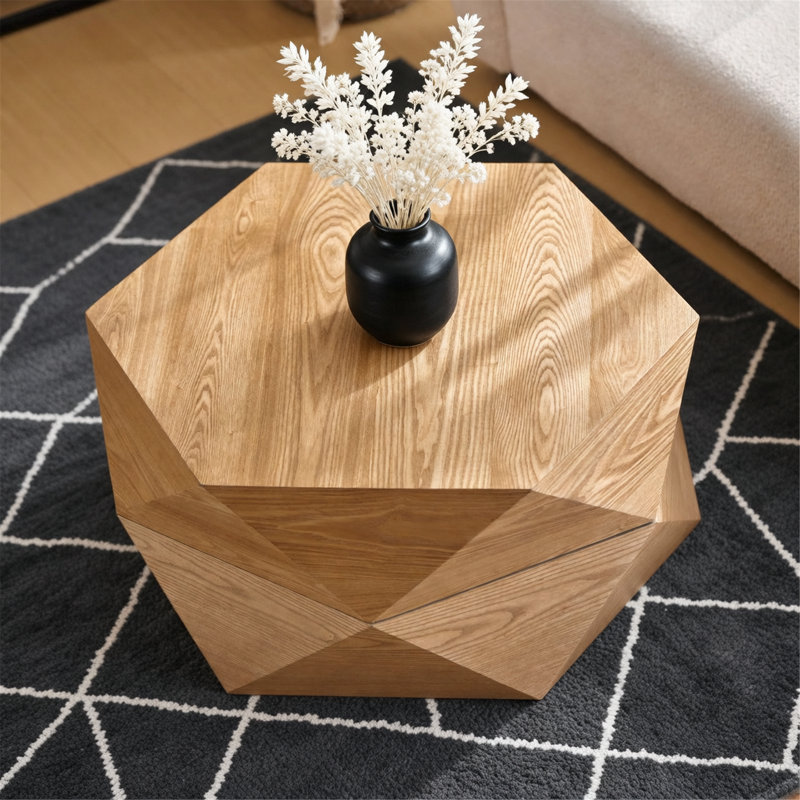 Table basse de style rétro pour le salon, la chambre à coucher et le bureau, Natural