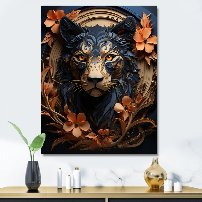 " Obsidian Stealth Leopard ", Wrapped Canvas, 44" H x 34" W x 1.5" D