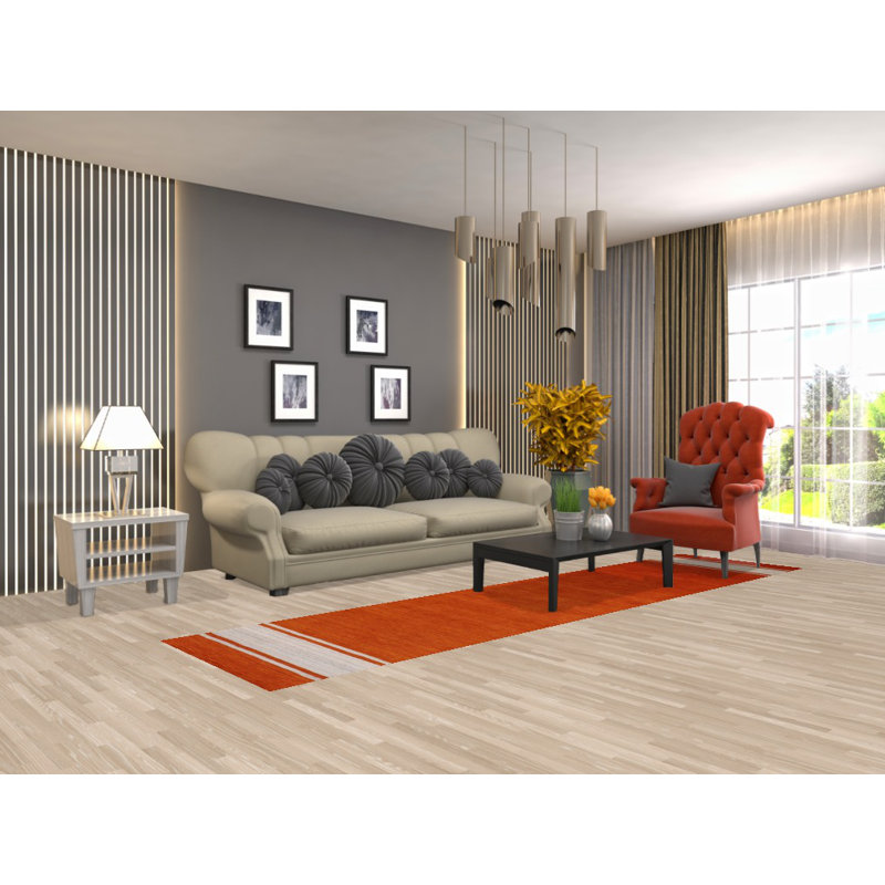 Orange Gabbeh Oriental Runner Rug 3x11