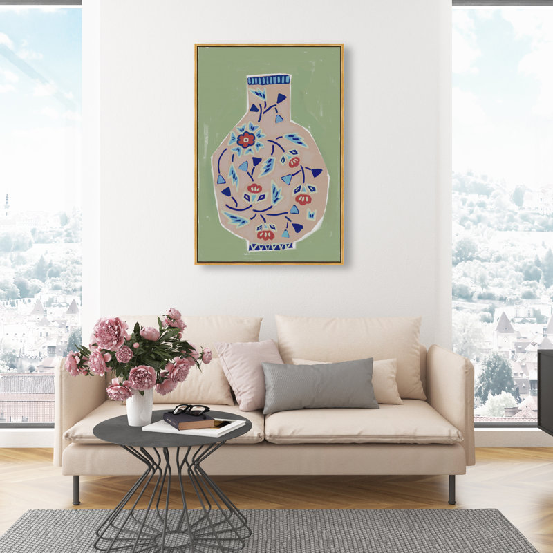 Heirloom Vase III Print by Oliver Gal, 31"H x 46"W, Gold Floater Frame