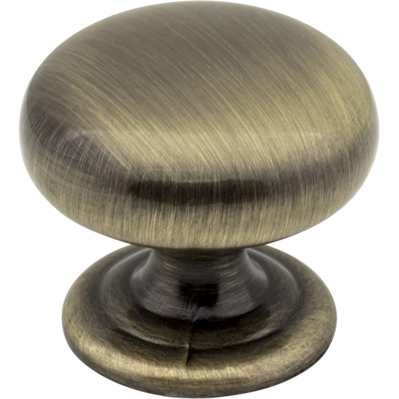 Florence 1 1/4" Diameter Mushroom Knob, Brushed Antique Brass