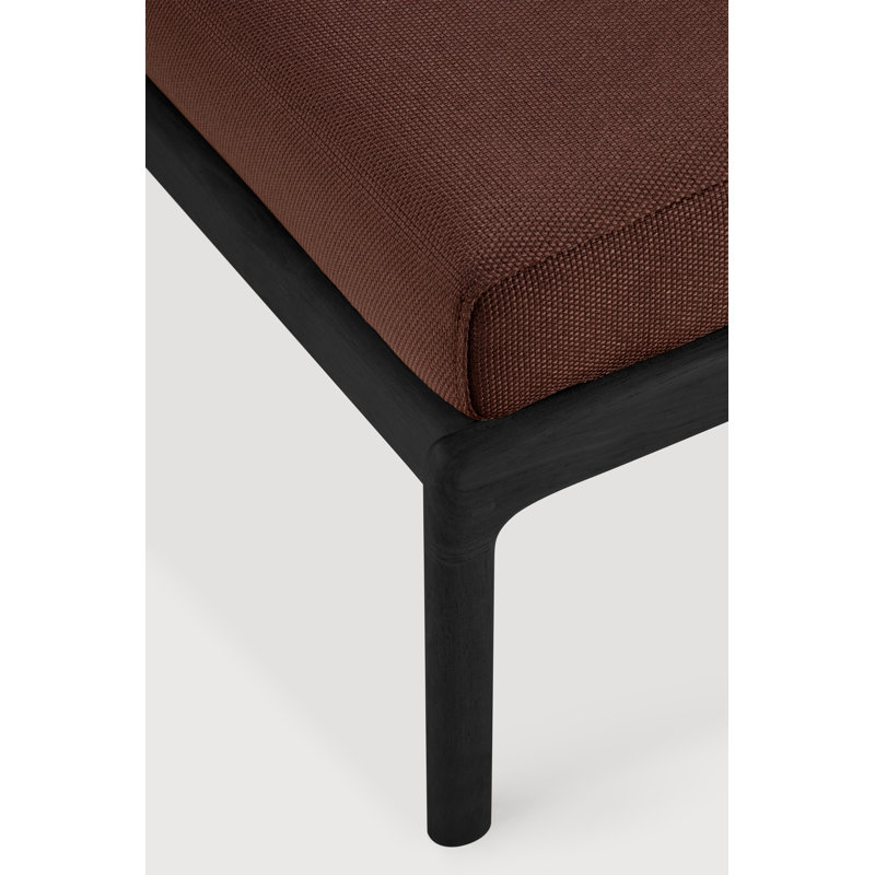 Jack outdoor footstool, Burgundy, Varnished Teak Black