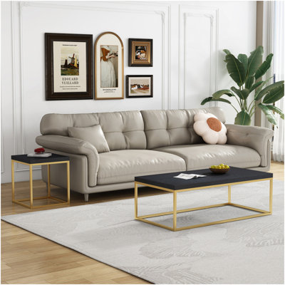 Table basse 47 po, or noir
