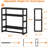 Towel Rack Bathroom Storage Shelves(Black-2Pack)