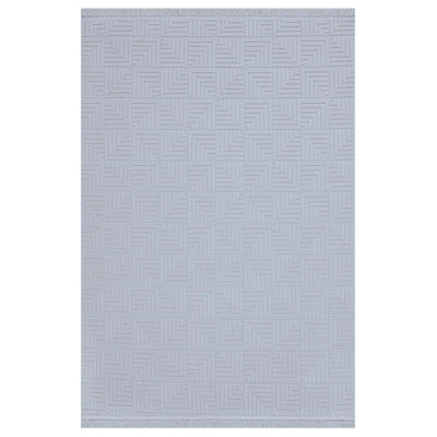 Rothe Gray Non-Slip Based Bohemian Decorative Soft Carpet