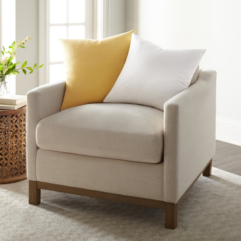 2-Pack Cotton Slub Decor Throw Pillows in Solids, Yellow/White