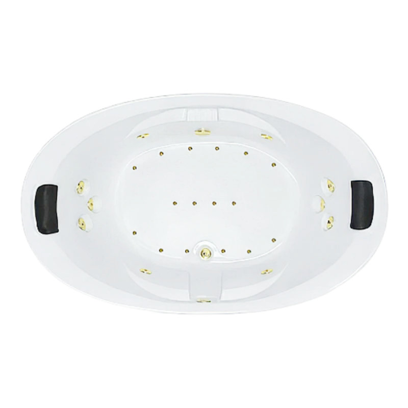 84" L X 46" W Drop In Combination Acrylic Bathtub with Center Drain in White