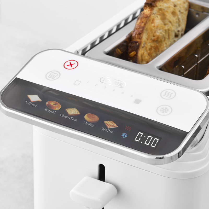 Tower Mirage Kettle with Digital Control Panel,1.7L White and Chrome and Mirage 2 Slice Digital Toaster White with Chrome Trim