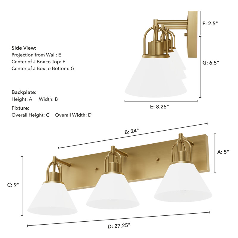Jasmine Roth 3 - Light Dimmable Vanity Light