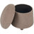 17" Soft Sherpa Fabric Upholstered Storage Ottoman Stool-1483149203