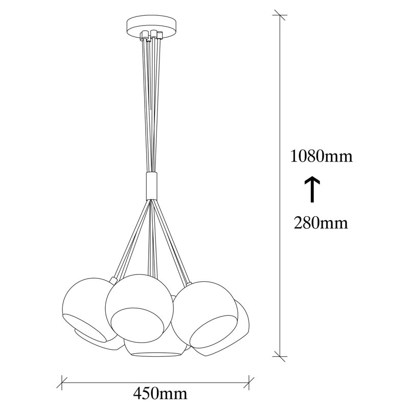 Lustre moderne turquoise et blanc, hauteur réglable, 17,7 po x 42,5 po | Corps en métal, 7 x E27 Max 40W | Conception scandinave, luminaire élégant pour le salon et la salle à manger, indice de protection IP20
