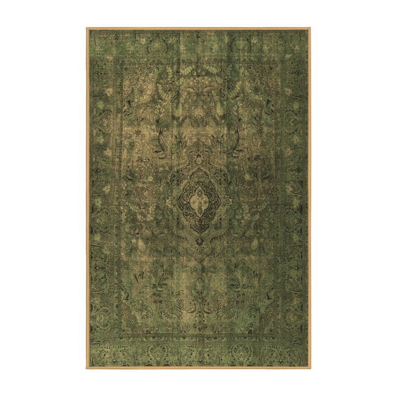 Tapis oriental en laine / polyester tissé à la machine Jionnie, Rectangle 5 pi x 7 pi