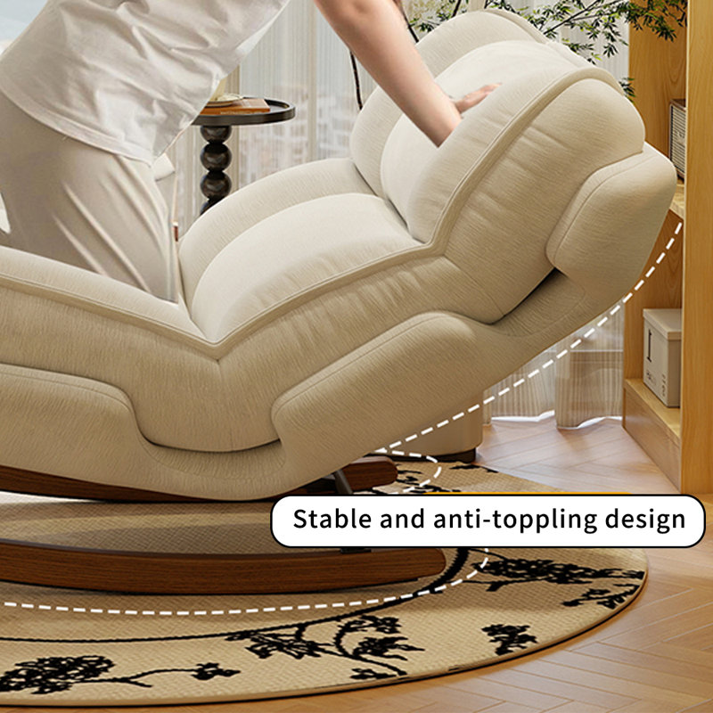 Chaise berçante de balcon avec dossier réglable, Brun, Beige