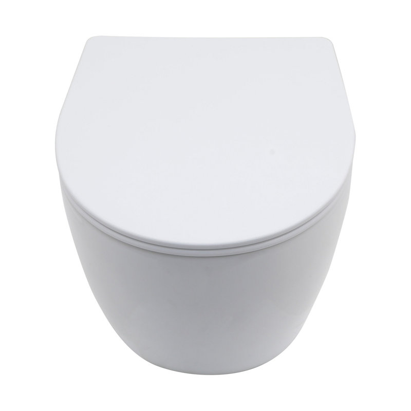 Cuvette de toilette murale avec siège à fermeture douce, blanc
