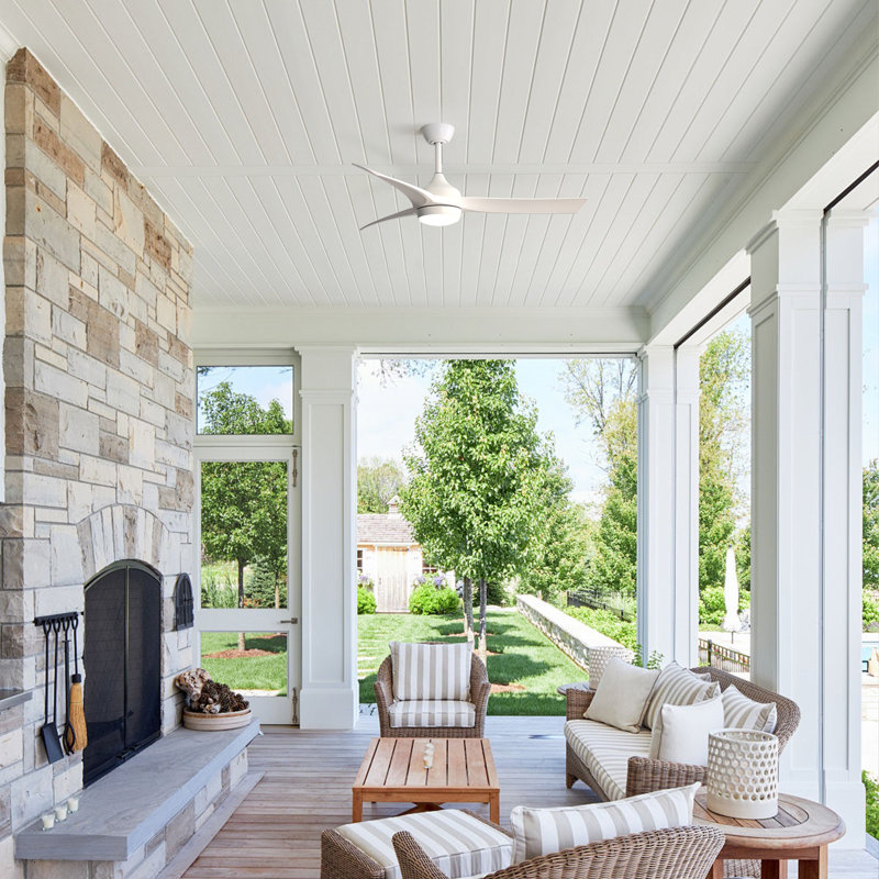 Nicola 52" 3-Blade Standard Ceiling Fan With Remote and Led Light, White