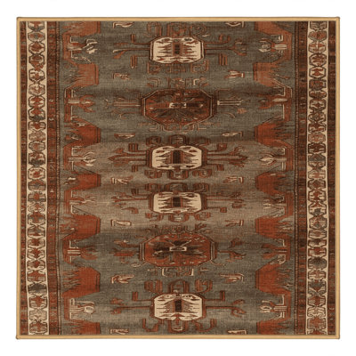 Machine Washable Turkish Brown Area Rug